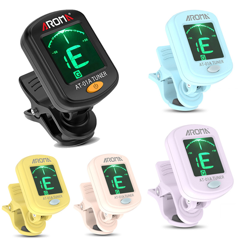 Guitar Tuner Clip - Afinador de guitarra dobrável rotativo clip-on
