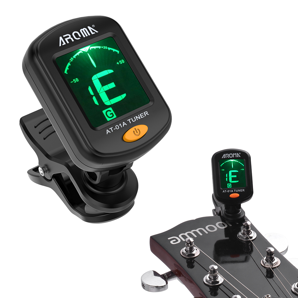 Guitar Tuner Clip - Universal Clip-on Tuner para guitarra, rotativo,