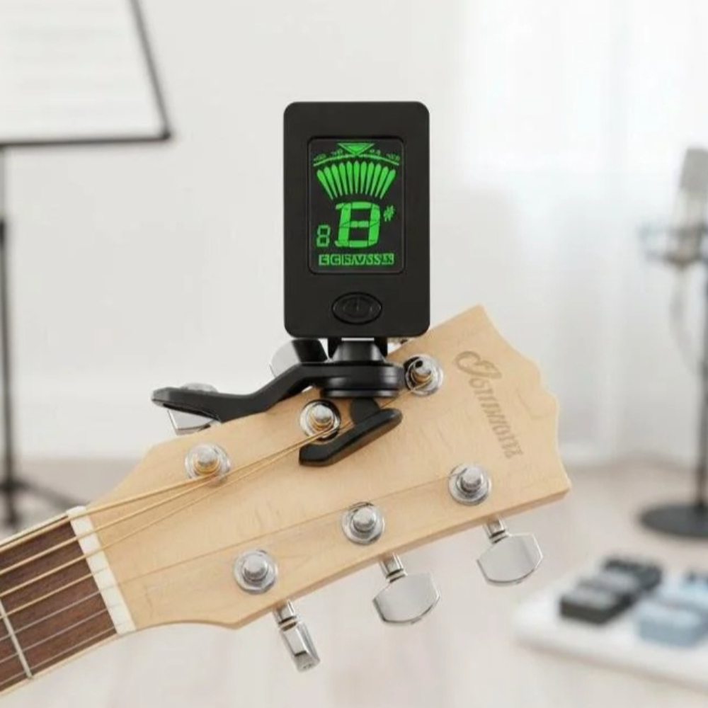 Guitar Tuner Clip - Afinador de Guitarra Clip-on LCD Stonego,