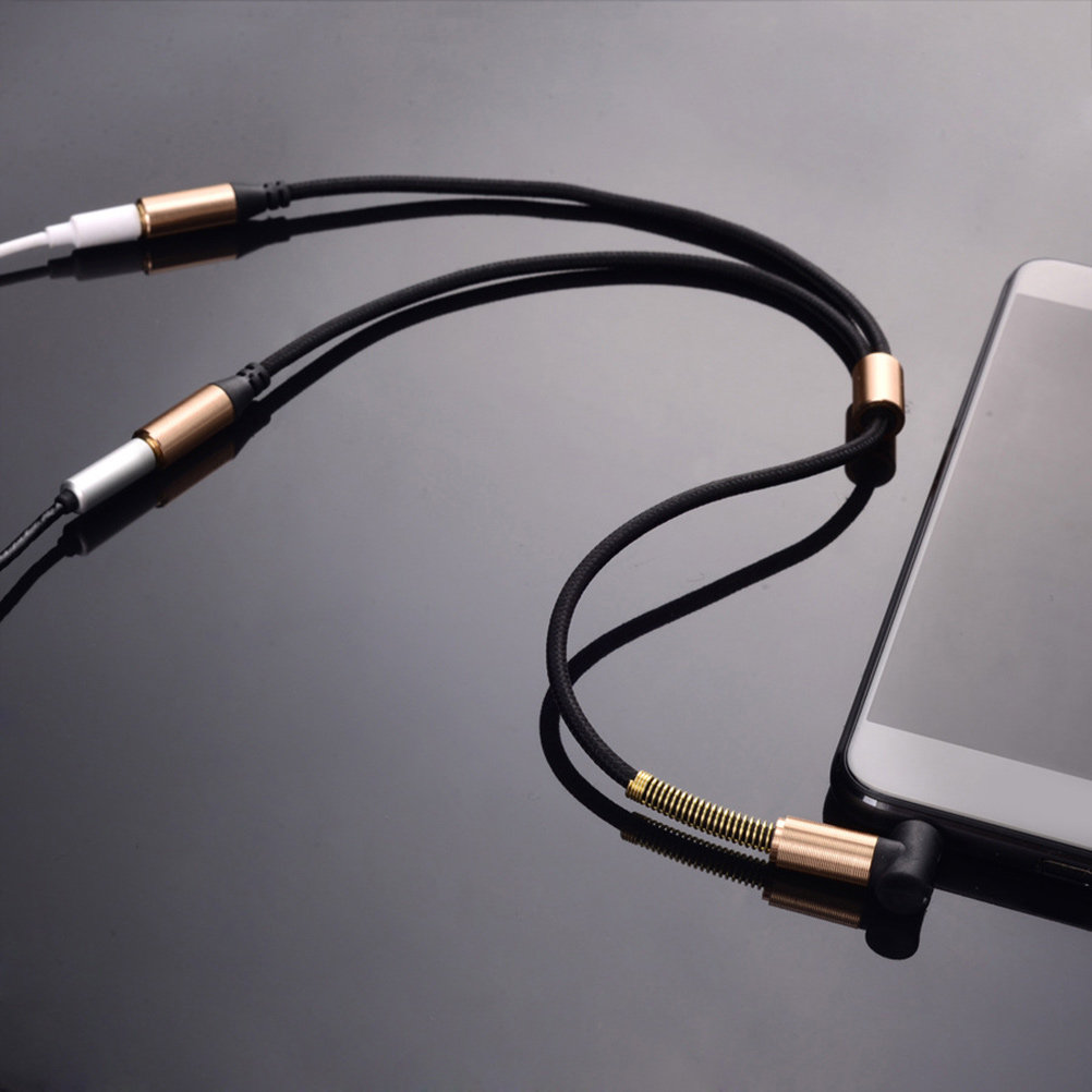 Audio Music Free Online - Cabo de Áudio Trançado Duplo 3.5mm
