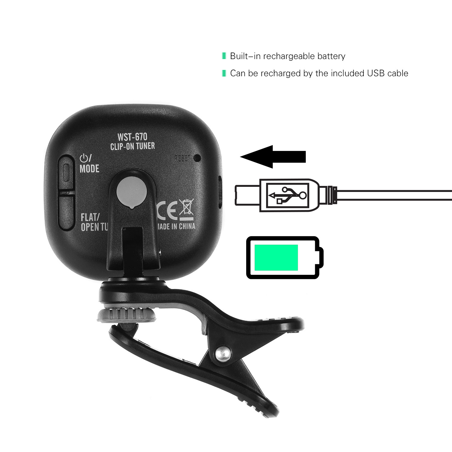 Querubim WST-670 recarregável  - Guitar Tuner Clip avaliação e preço