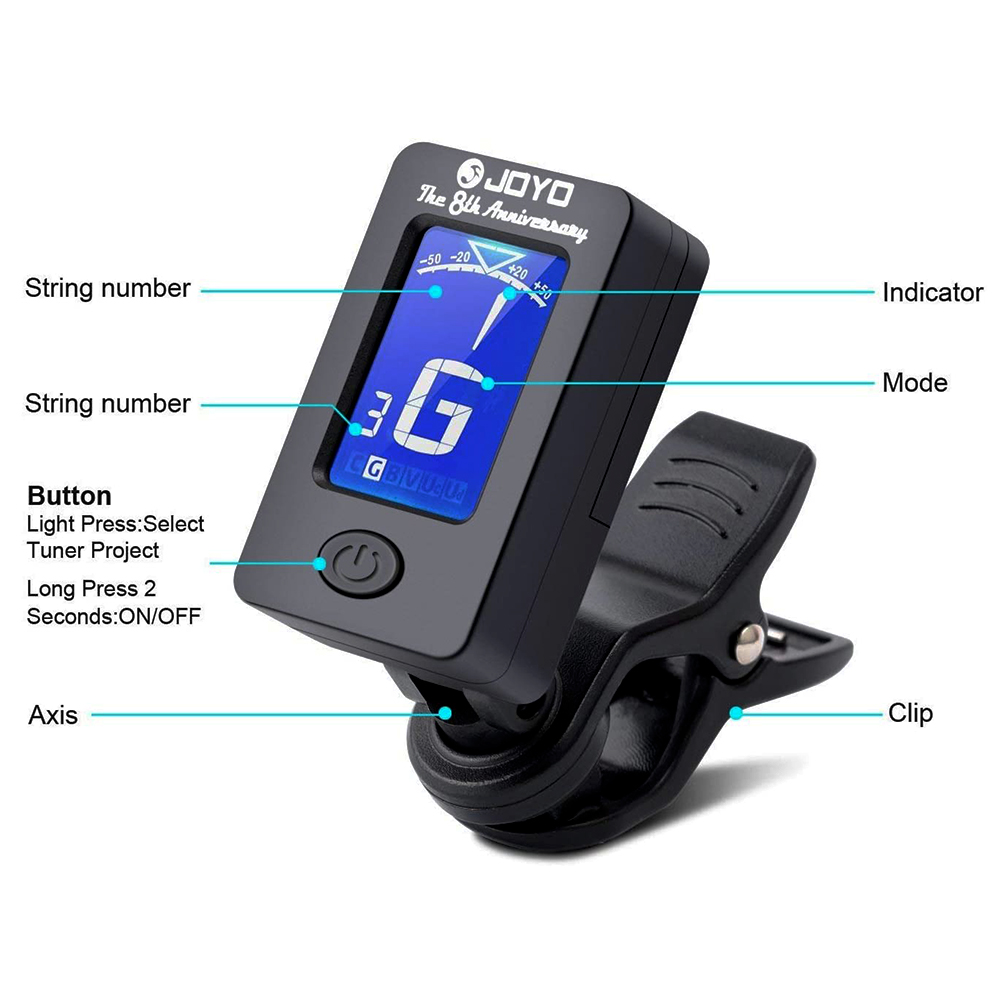 Joyo afinador de guitarra JT-0 - Guitar Tuner Clip avaliação e preço