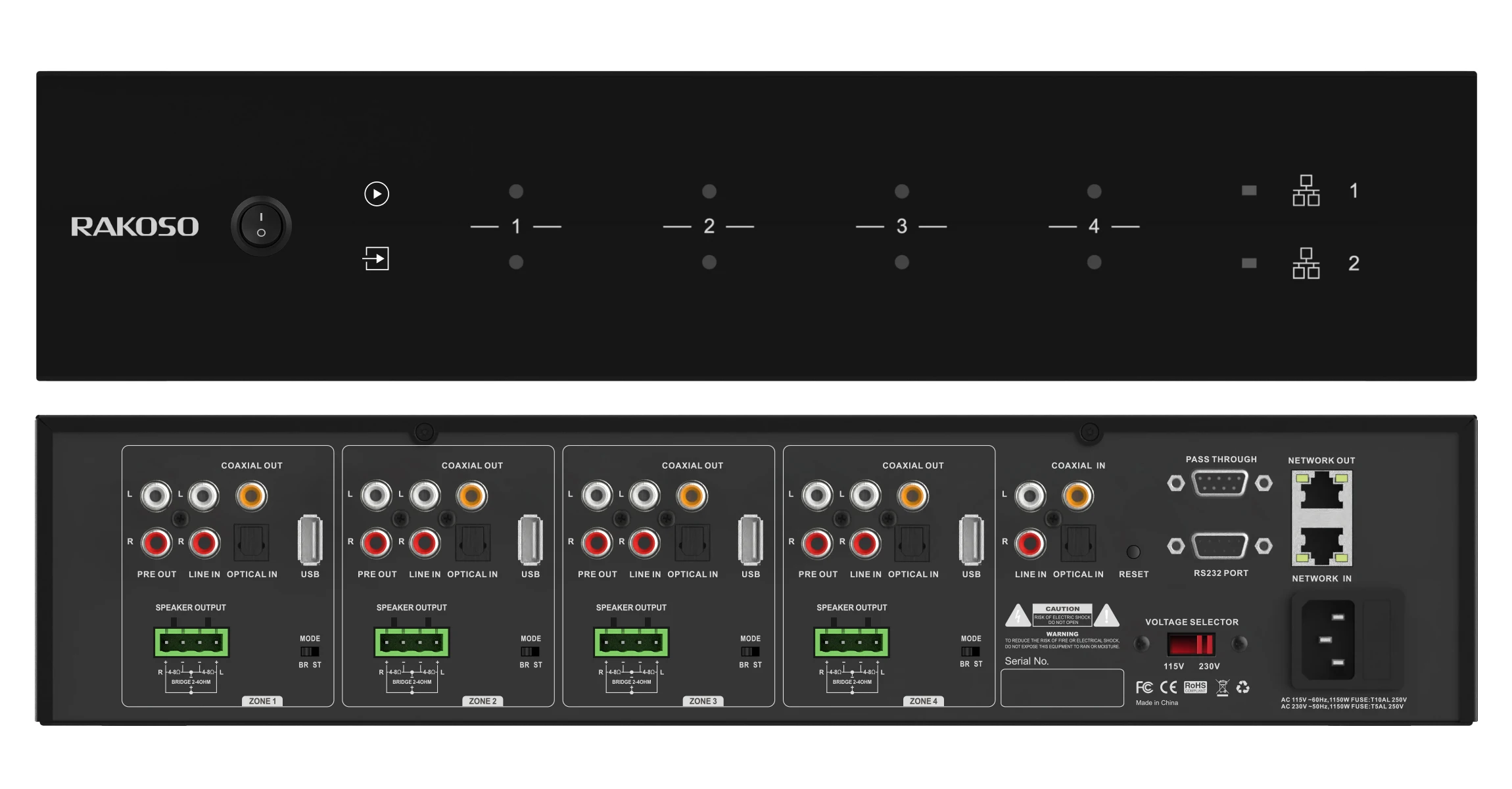 HA400 Amplificador de 4 zonas  - Audio Music Free Online avaliação e preço